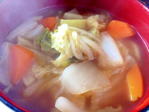 ありあわせですぐできる!あったまる!野菜スープ♪